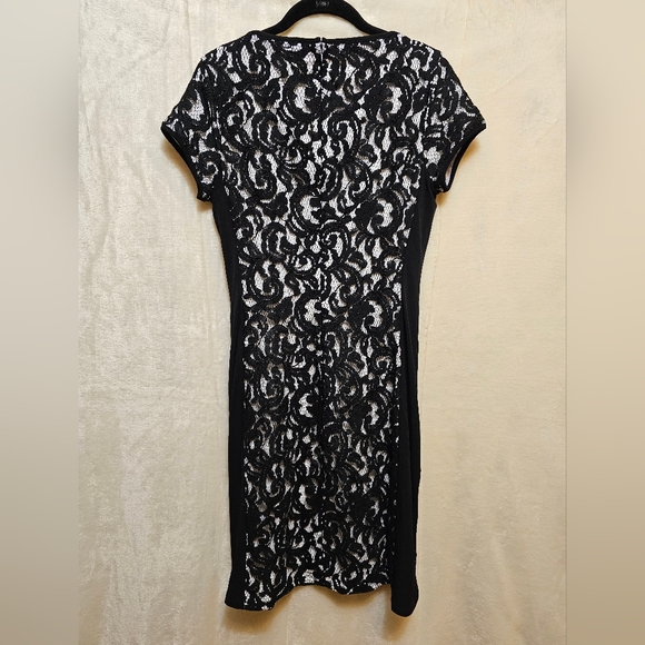Premise Annie Sez Retro Rare Black Lace Overlay Dress Bodycon Women's Sz 6 NWT - Picture 2 of 10